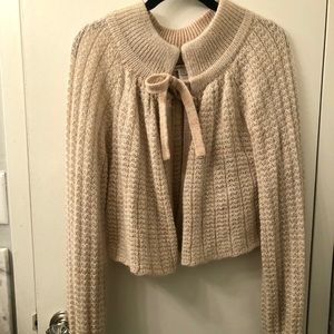 Nanette Lepore cropped sweater with bow tie